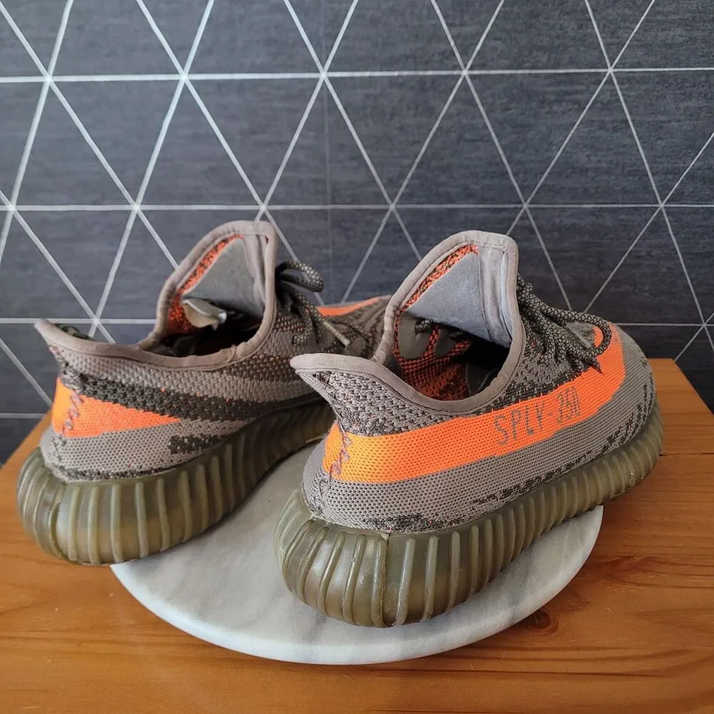 Adidas Yeezy Boost SPLY 350 V2 Carbon Beluga Reflective Orange Gray Sz 11.5